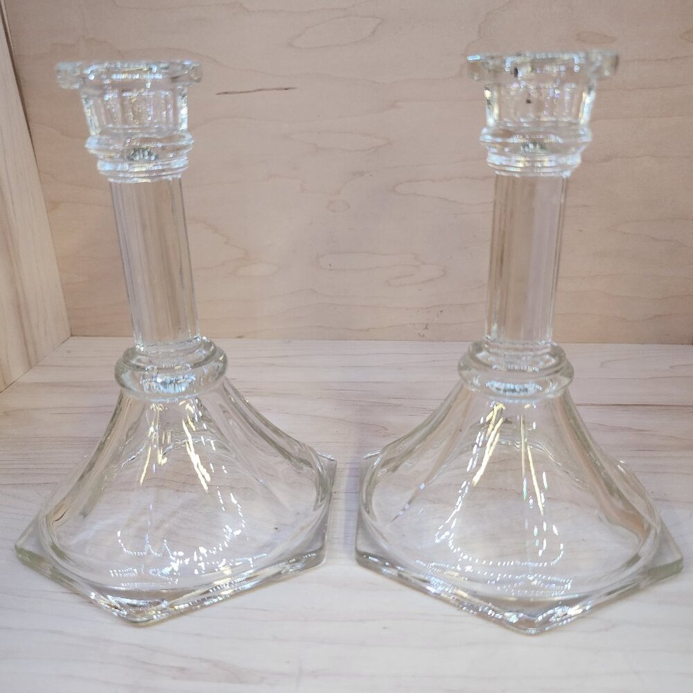 Clear Candlestick Holders